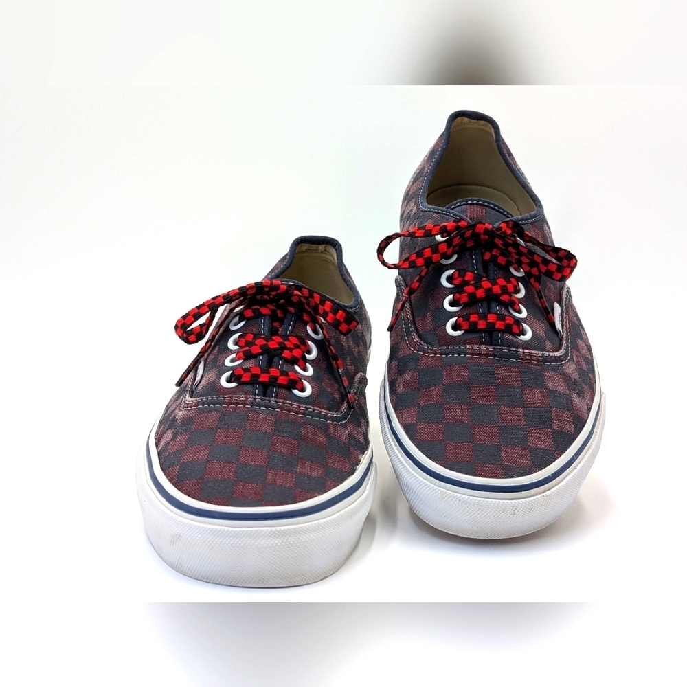 Vans Doren Red and Black Checkerboard With Checkered Shoelaces Men 10.5 Women 12 - Picture 17 of 17